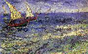 Vincent Van Gogh, Boats at Sea, Saintes-Maries-de-la-Mer